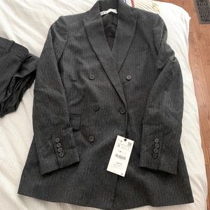 Zara Wool Pinstripe Suit